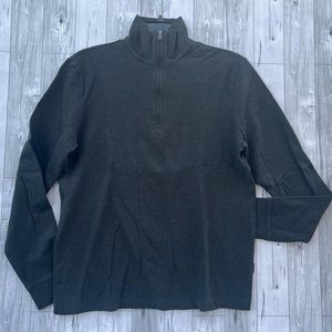 Hugo Boss Sweater Mens Small Pullover Gray 1/4 Zip Long Sleeve Pima Cotton